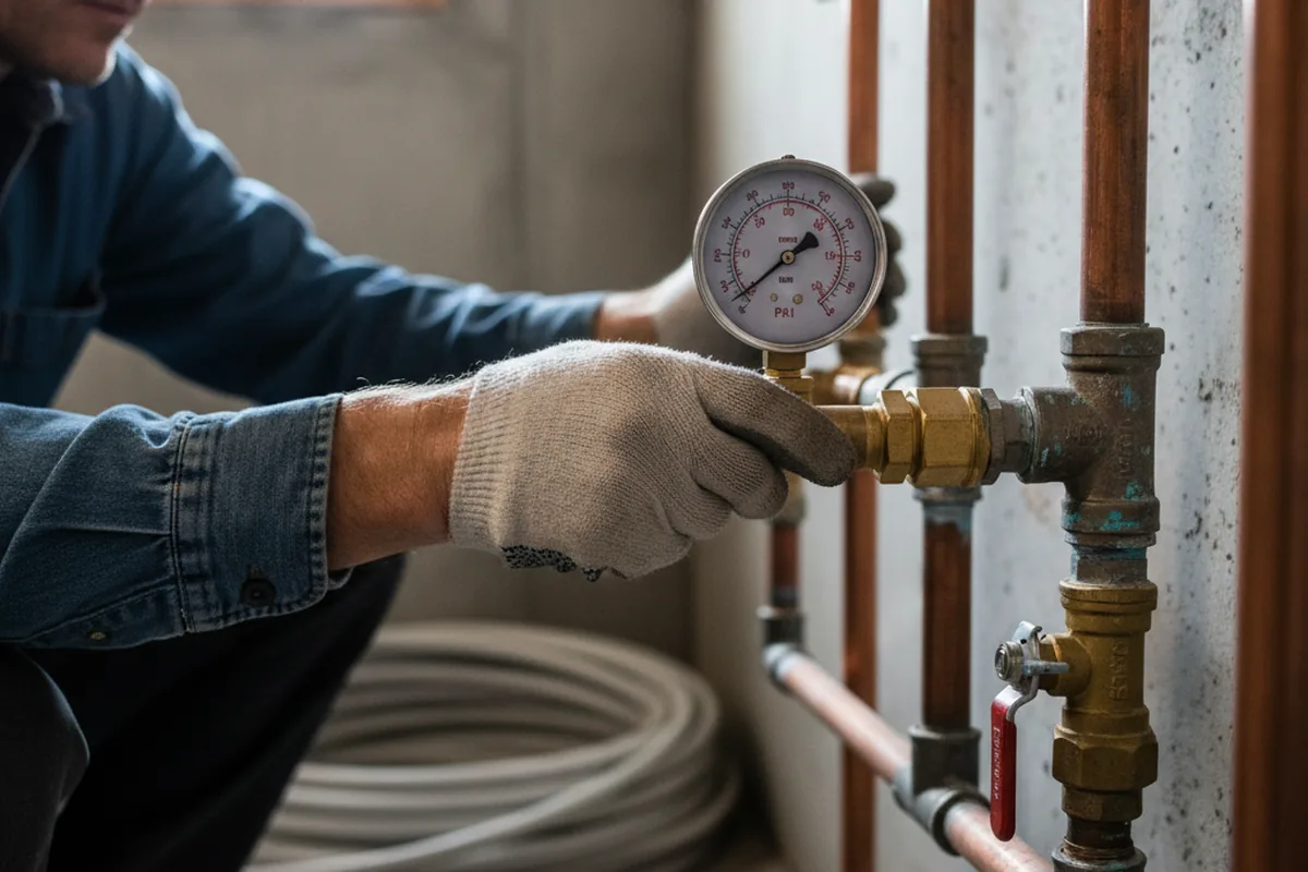 Pressure testing a repaired line during Water Line Repair in Munnsville